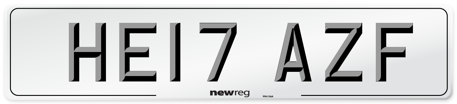 HE17 AZF Number Plate from New Reg
